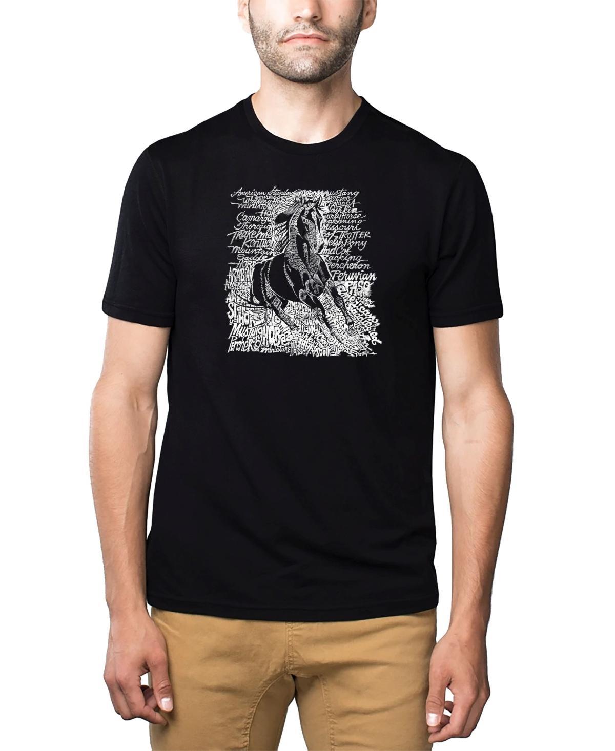 La Pop Art Mens Premium Word Art T-Shirt - Horse Breeds Product Image