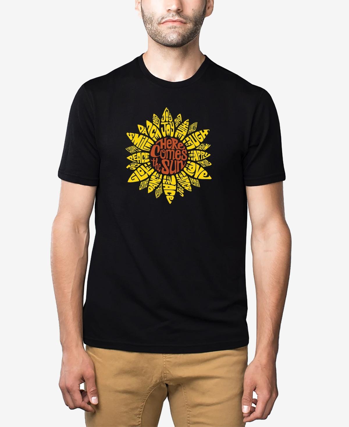 La Pop Art Mens Premium Blend Word Art Sunflower T-shirt Product Image