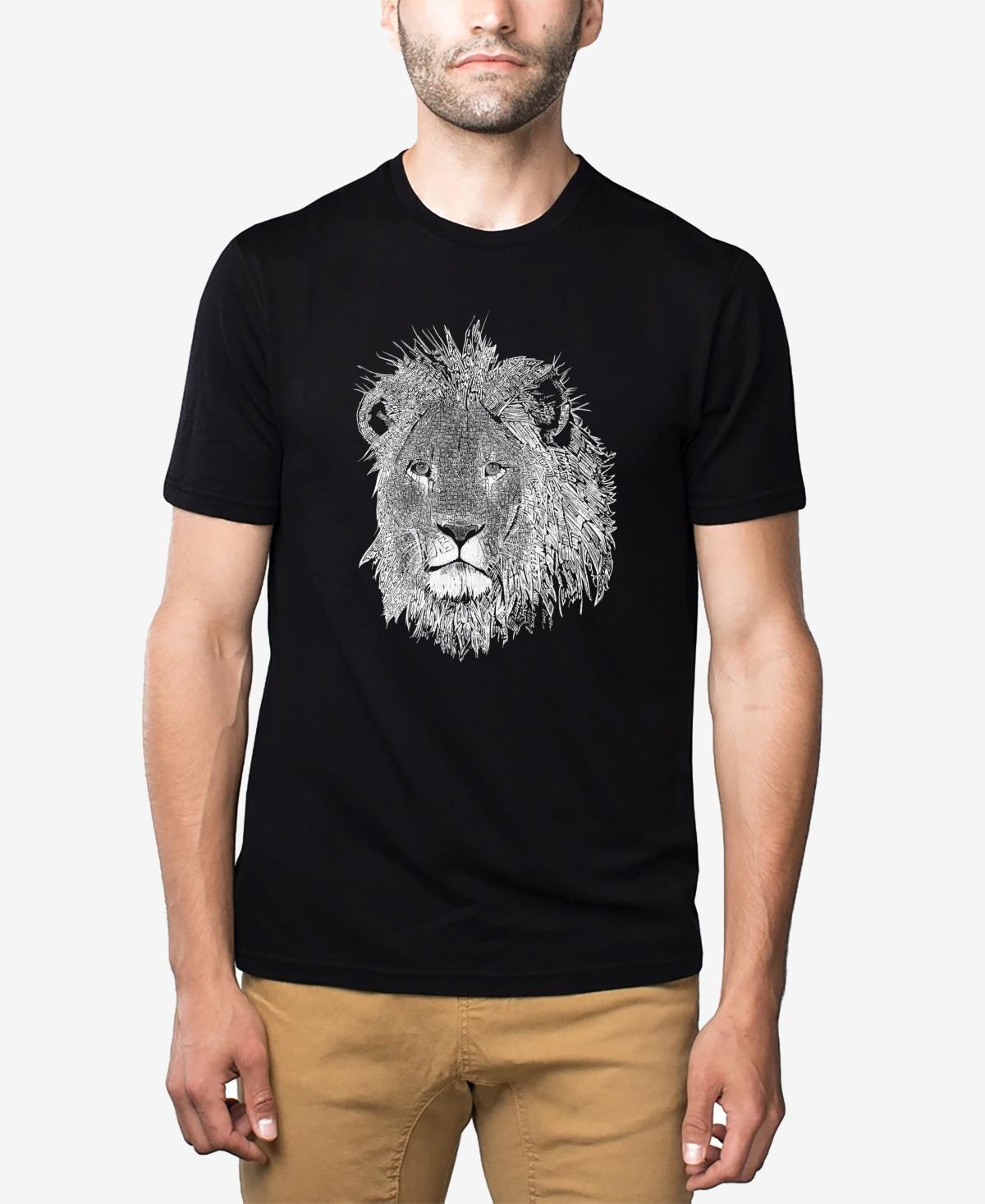 Mens Premium Blend Word Art Lion T-shirt Product Image