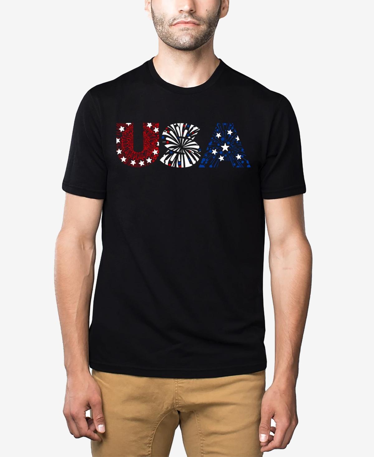 La Pop Art Usa Fireworks - Mens Premium Blend Word Art T-Shirt Product Image