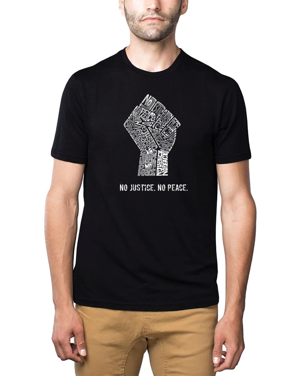 La Pop Art Mens Premium Word Art No Justice No Peace T-shirt Product Image