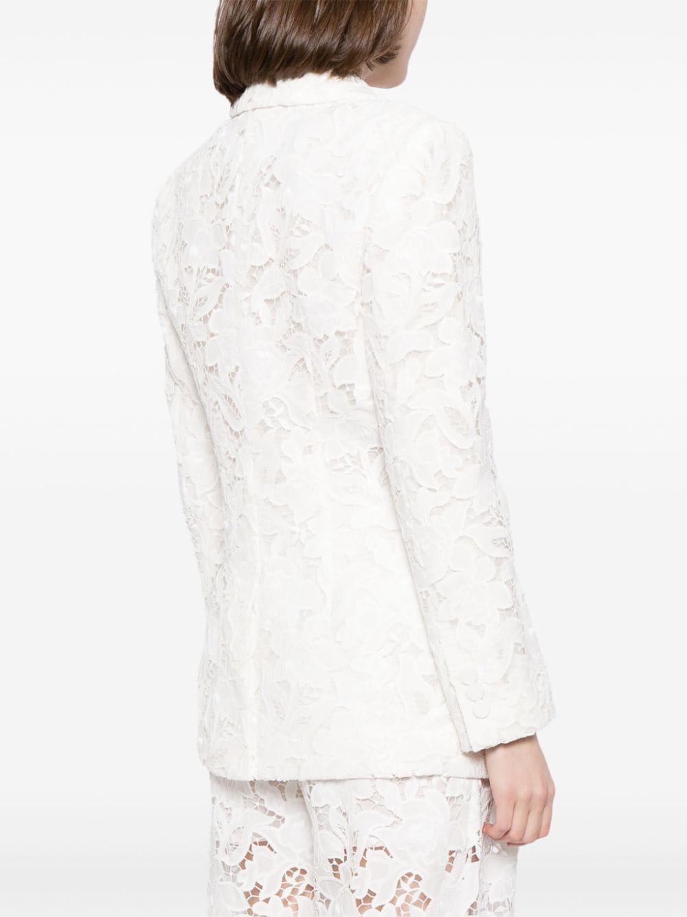 Natura Lace-detail Blazer In White Product Image