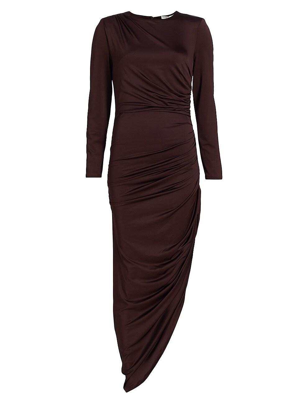 Womens Tristana Ruched Asymmetric Midi-Dress Product Image