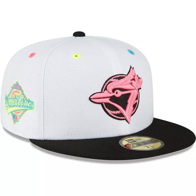 Mens New Era White Toronto Blue Jays Neon Eye 59FIFTY Fitted Hat Product Image