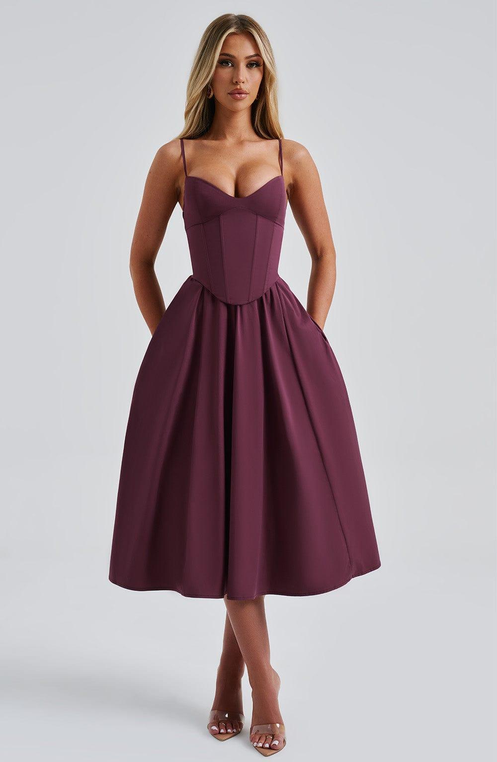 Mariella Midi Dress - Cherry Lacquer Product Image