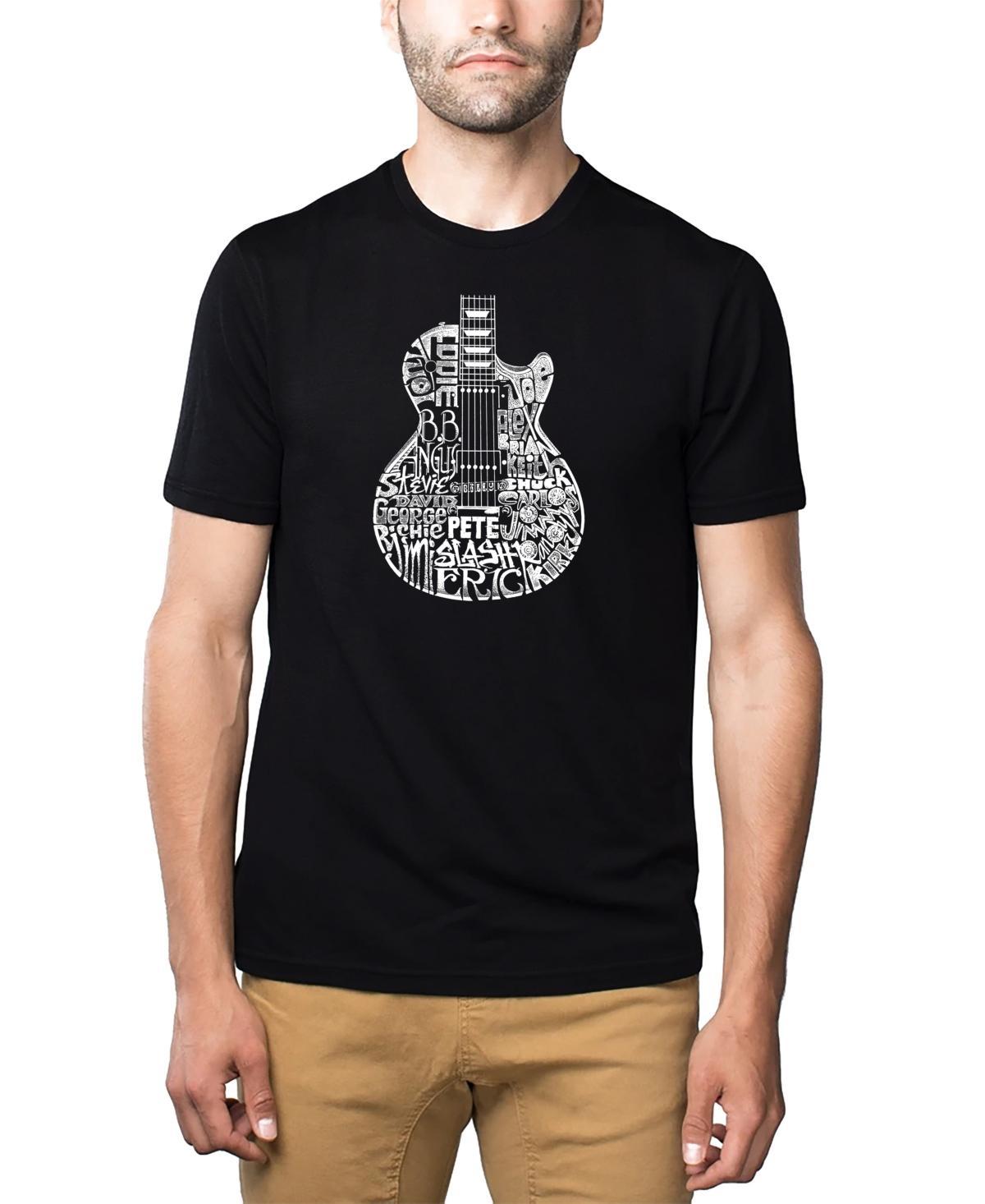 Mens Premium Blend Word Art Rock Guitar Body Word Art T-shirt Product Image