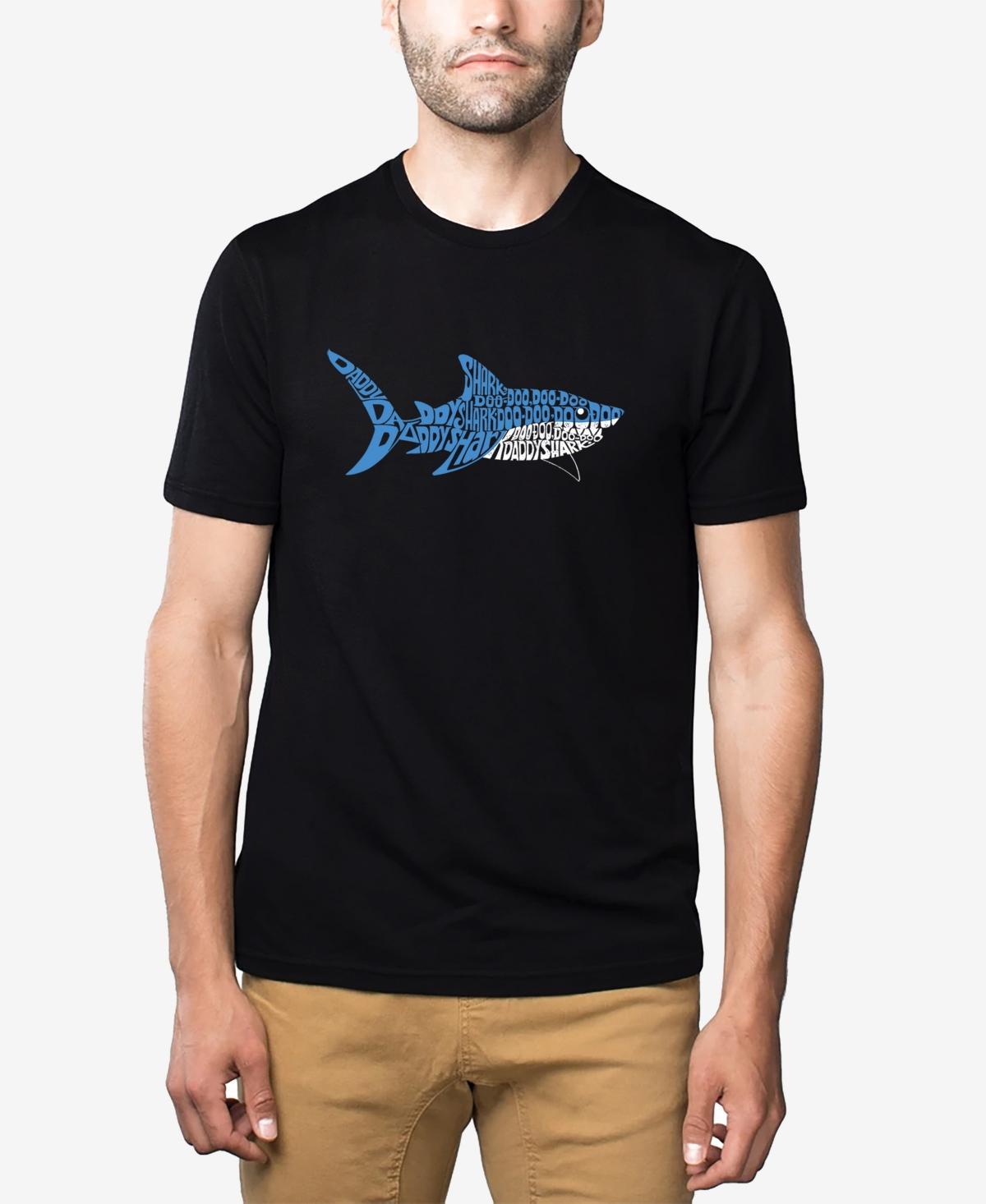 La Pop Art Mens Premium Blend Daddy Shark Word Art Short Sleeve T-shirt Product Image