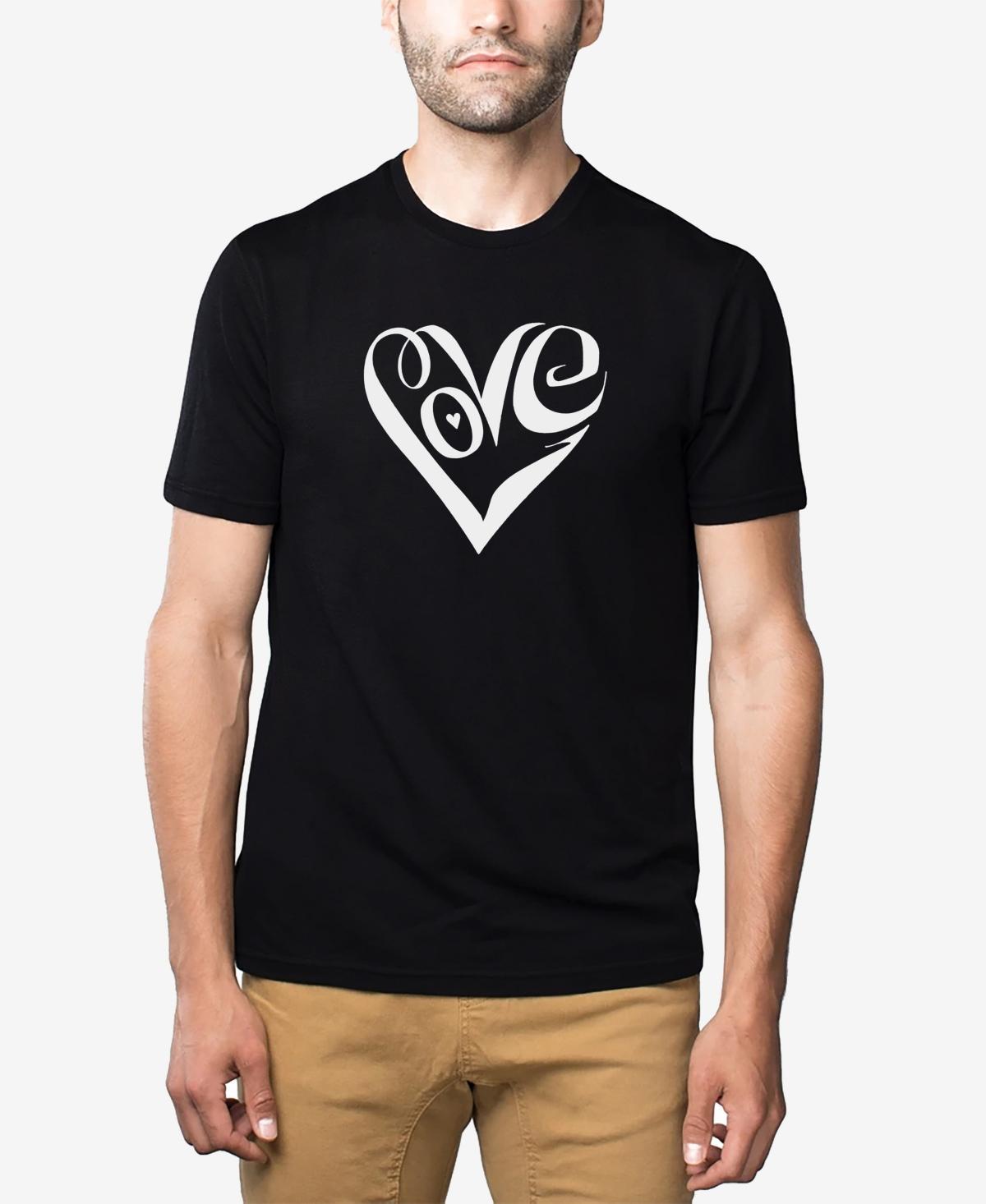 Mens Premium Blend Word Art Script Love Heart T-shirt Product Image