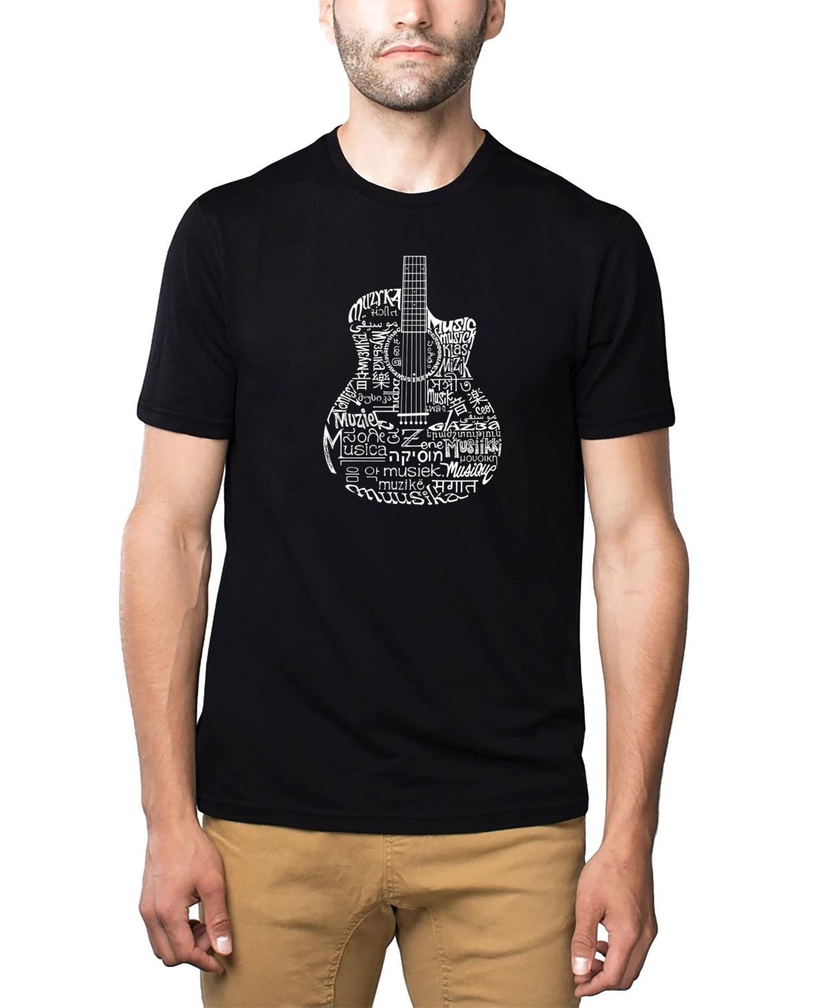 La Pop Art Mens Premium Word Art T-shirt - Languages Guitar Product Image