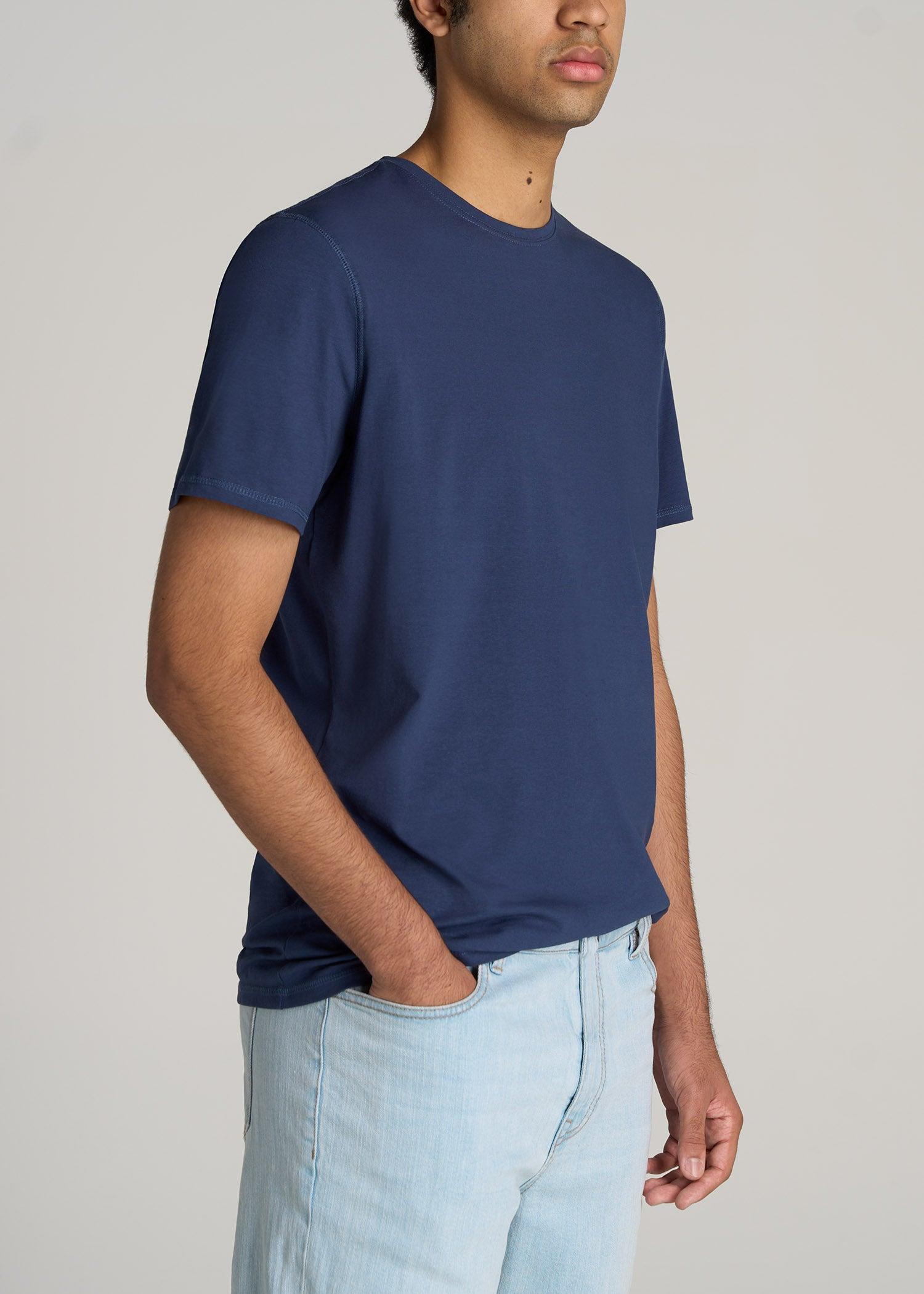 The Essential REGULAR-FIT Crew-Neck Men's Tall Tees in Navy Male Product Image