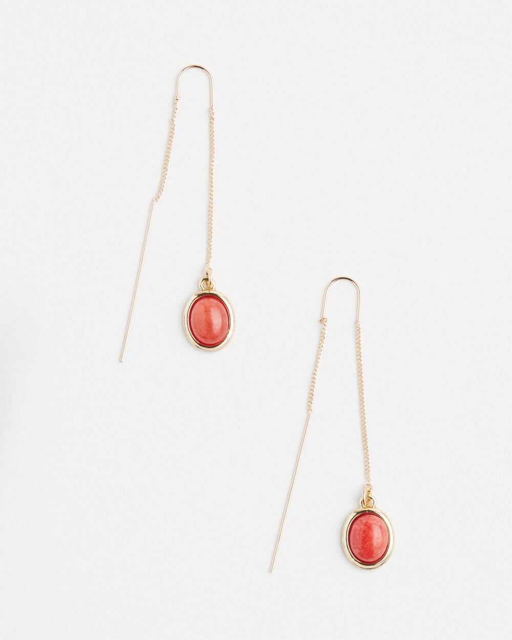 No Droop Orange Quartz Threader Earrings   Chico's - Coral Zinnia - Women Product Image