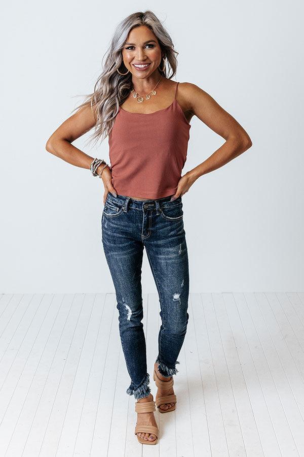 Oh, Snap Crop Top In Rustic Rose Product Image