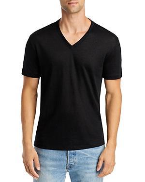 John Varvatos Slim Fit Linen V Neck Tee Product Image