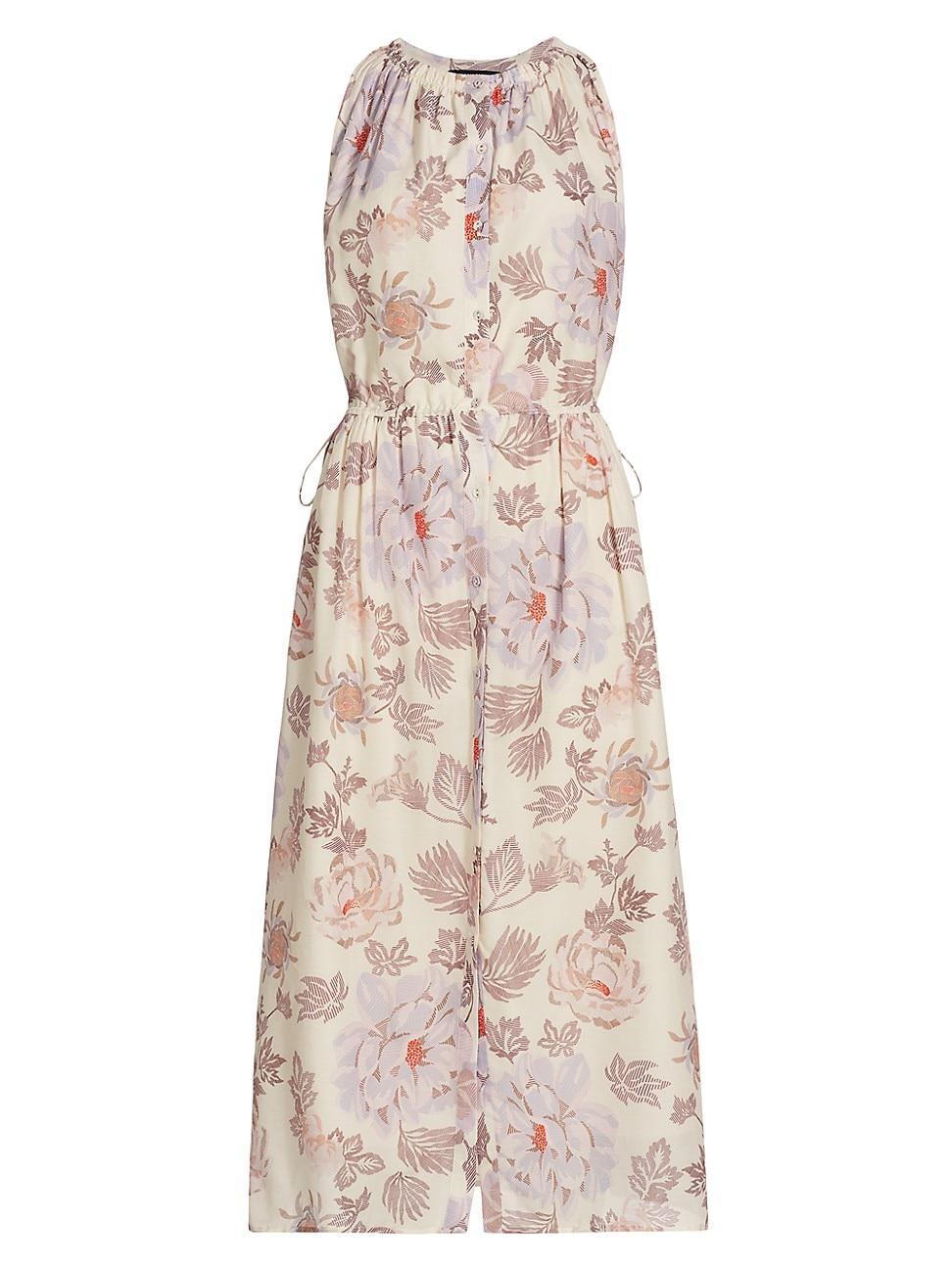 Womens Mariana Floral Cotton-Blend Midi-Dress Product Image