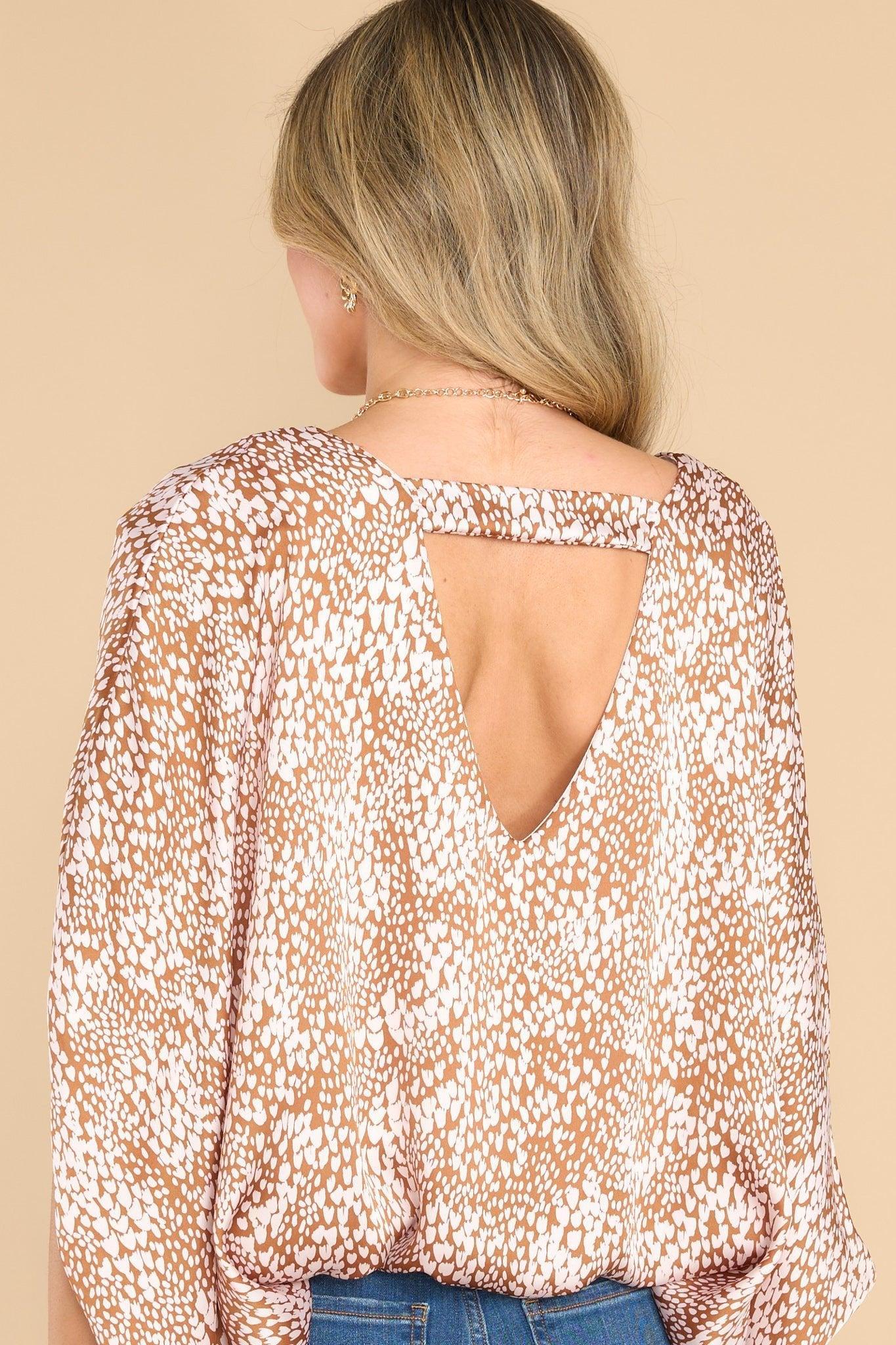 My Heart Stops Tan Print Top Product Image