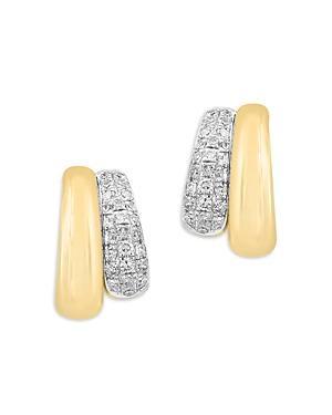 Effy Womens 14K Yellow Gold & 0.29 TCW Diamond Huggie Earrings Product Image