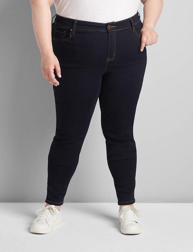 Lane Bryant Straight Fit High-Rise Sateen Skinny Jean 18 Dark Denim Product Image