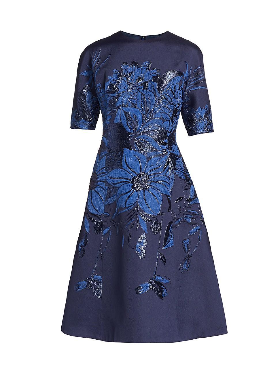 Womens Floral Jacquard Cocktail Dress Product Image