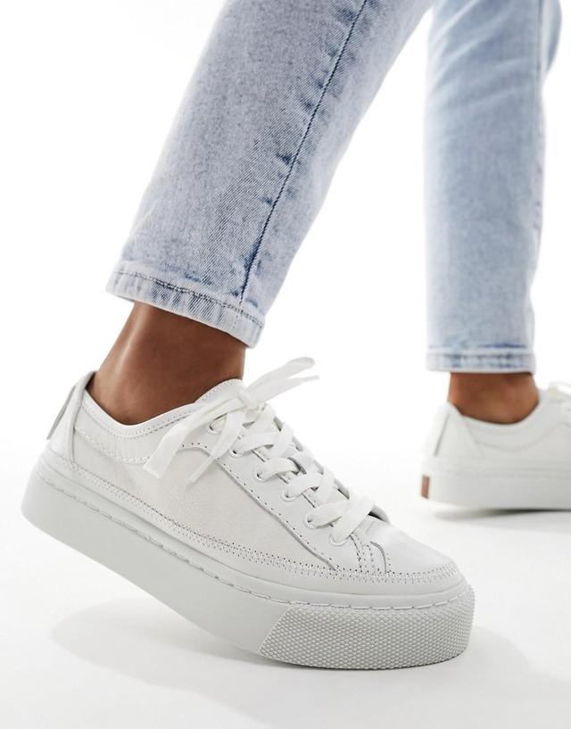 Milla Leather Chunky Sole Sneakers In White Product Image