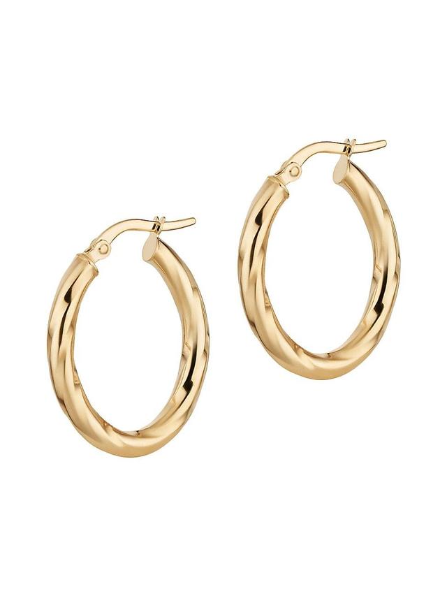 Womens 14K Yellow Gold Goddess Oval Hoops Product Image