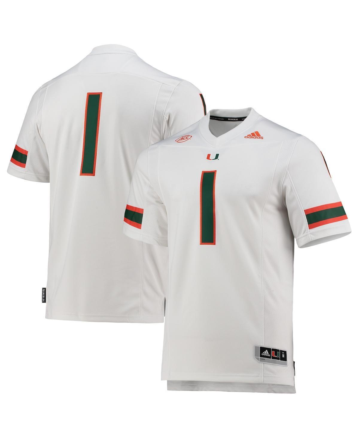 Mens adidas #1 White Miami Hurricanes Team Premier Football Jersey - White Product Image