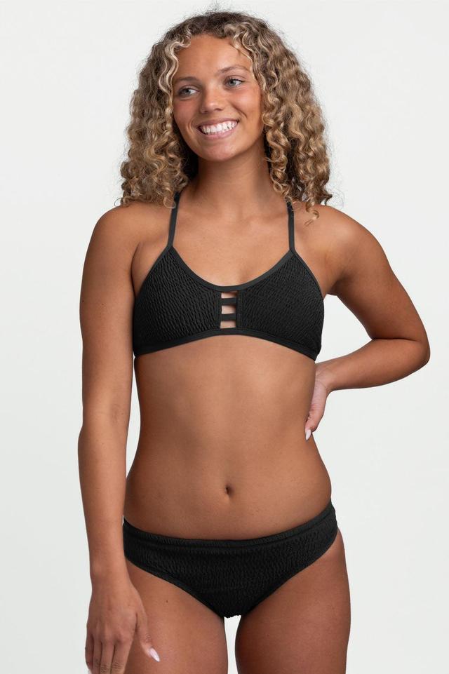 Andy Smocked Bikini Bottom - Black Female Product Image