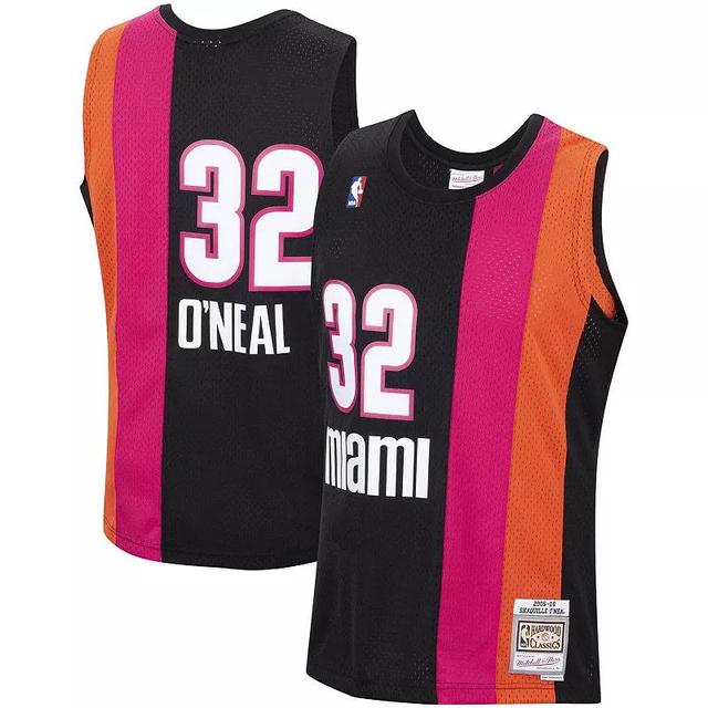 Mitchell & Ness Miami Heat Shaq ONeal Mens Hardwood Classic Swingman Jersey - Black Product Image