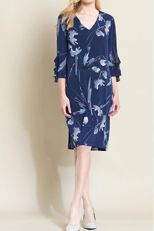 Navy Print Dress Product Image