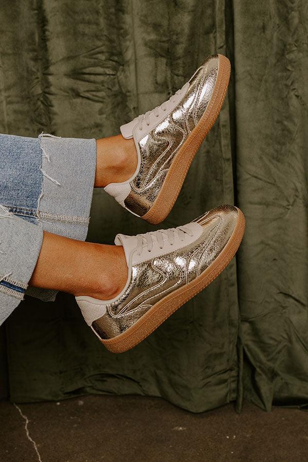 The Miley Metallic Sneaker in Gold Product Image