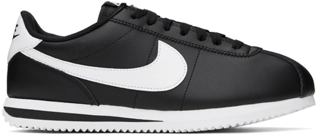 Cortez Leather Sneakers In Black And White In Multicolor Product Image