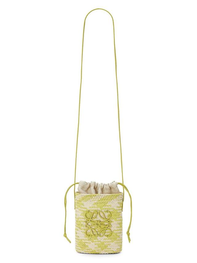 Womens LOEWE x Paulas Ibiza Woven Check Bucket Bag Product Image