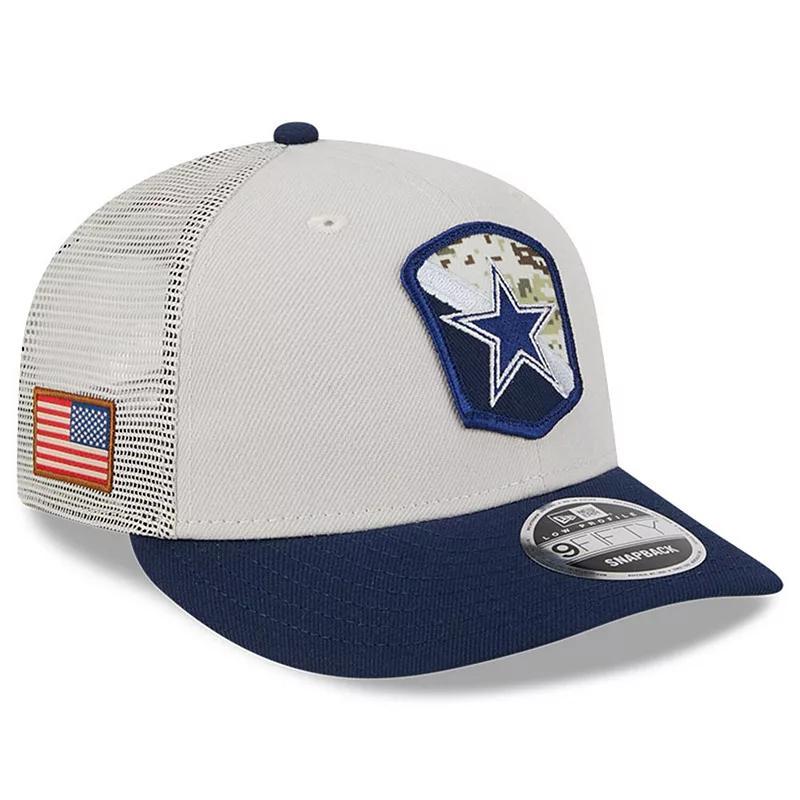 Mens New Era  Stone/Navy Dallas Cowboys 2023 Salute To Service Low Profile 9FIFTY Snapback Hat Product Image