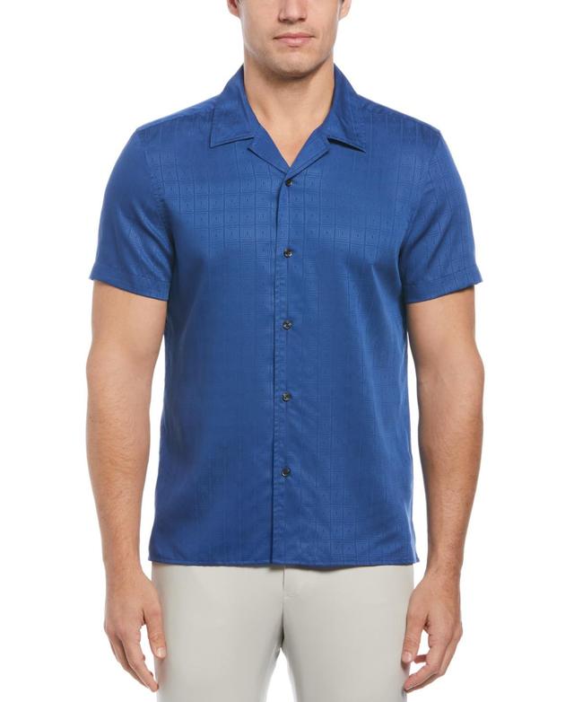 Perry Ellis Mens Geo Pattern Short Sleeve Button-Front Camp Shirt Product Image