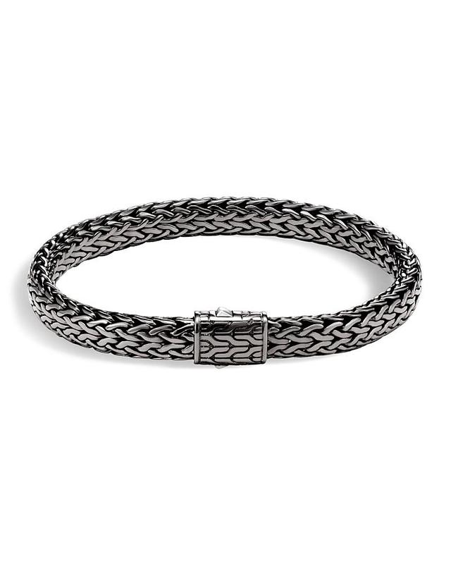 John Hardy Mens Sterling Silver Medium Flat Classic Chain Bracelet Product Image