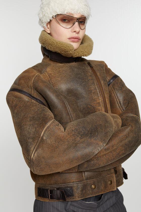 Leather shearling jacket Product Image