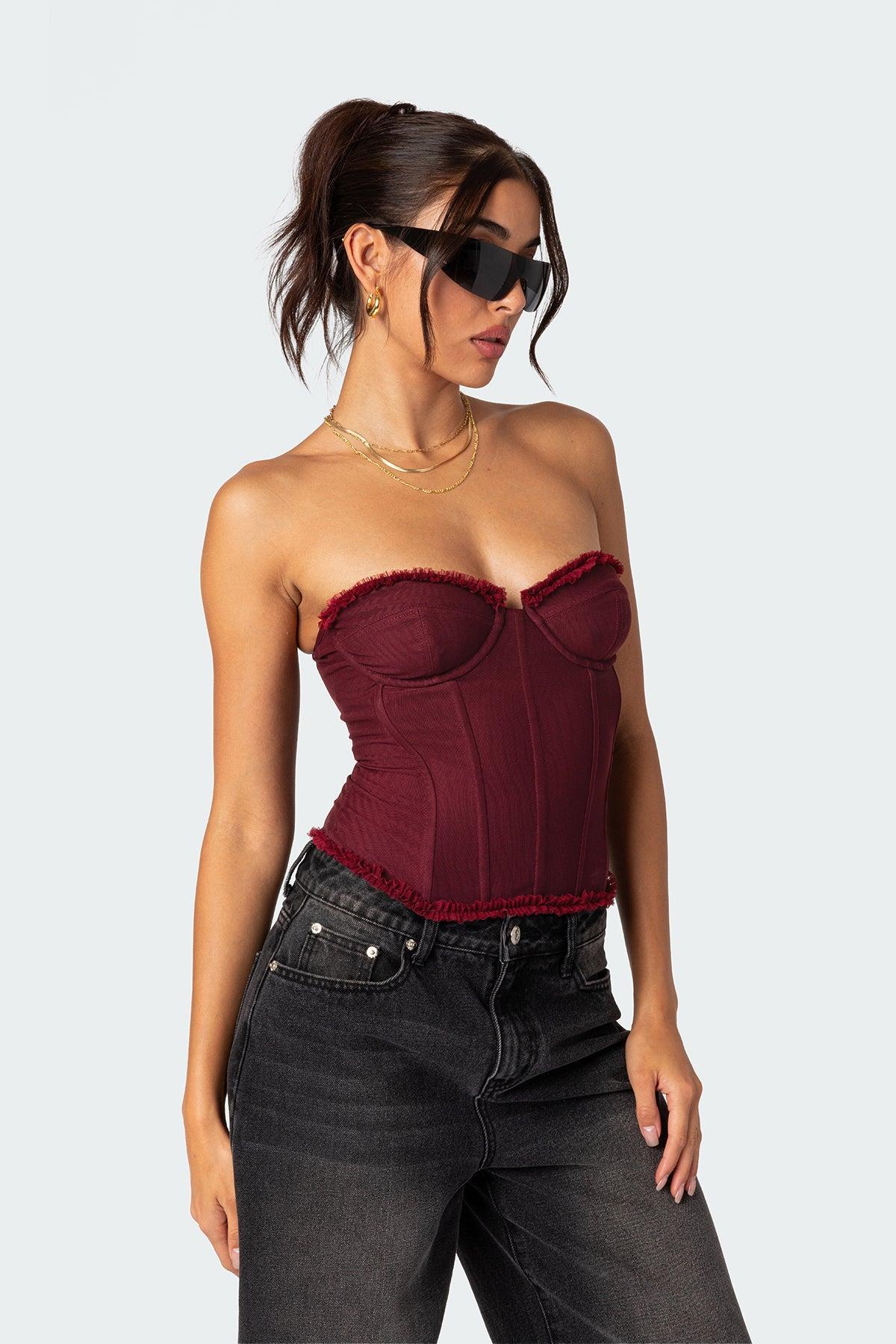 Deirdre Mesh Lace Up Corset Product Image