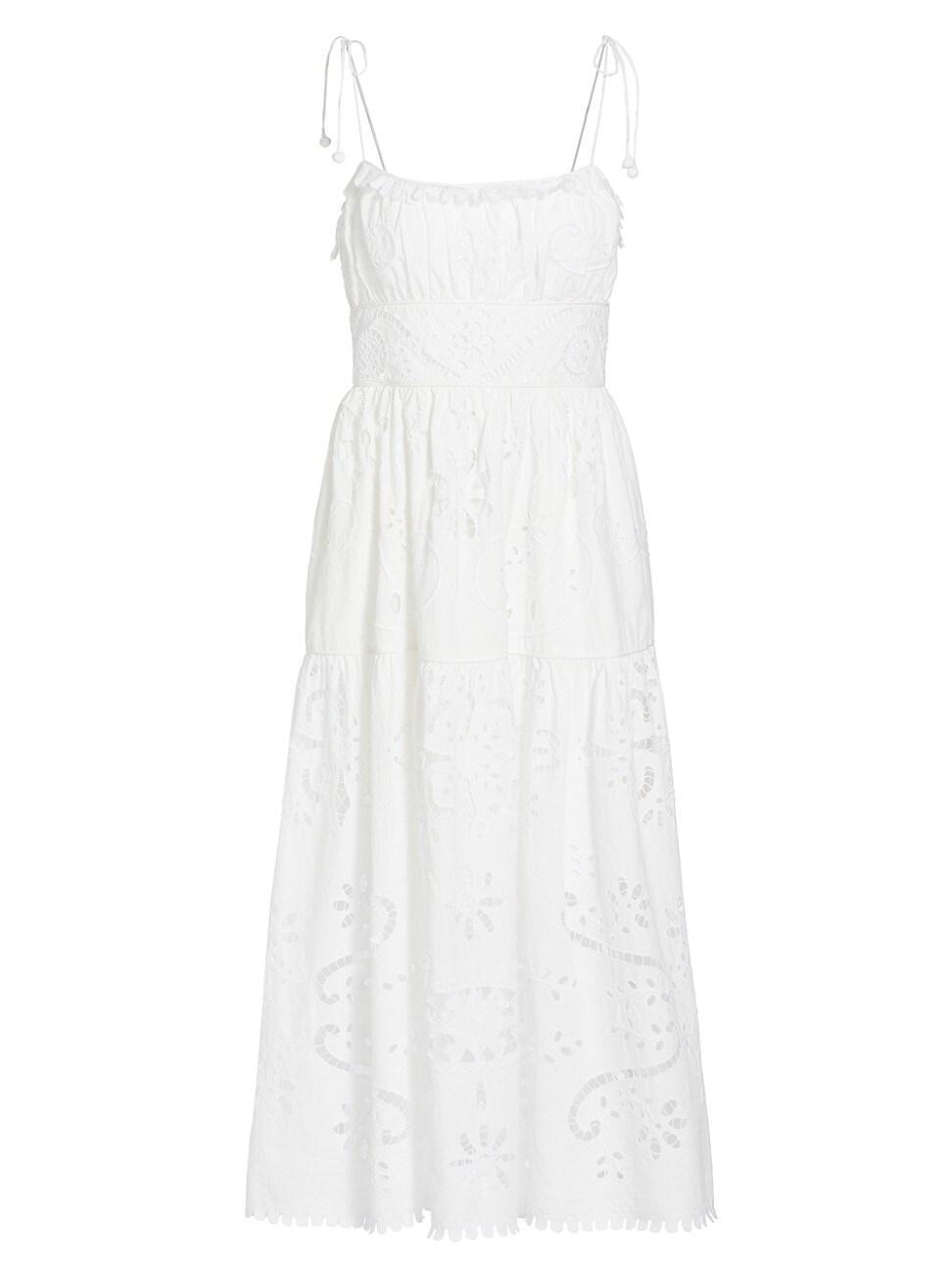 Womens Liat Eyelet Embroidered Midi-Dress Product Image