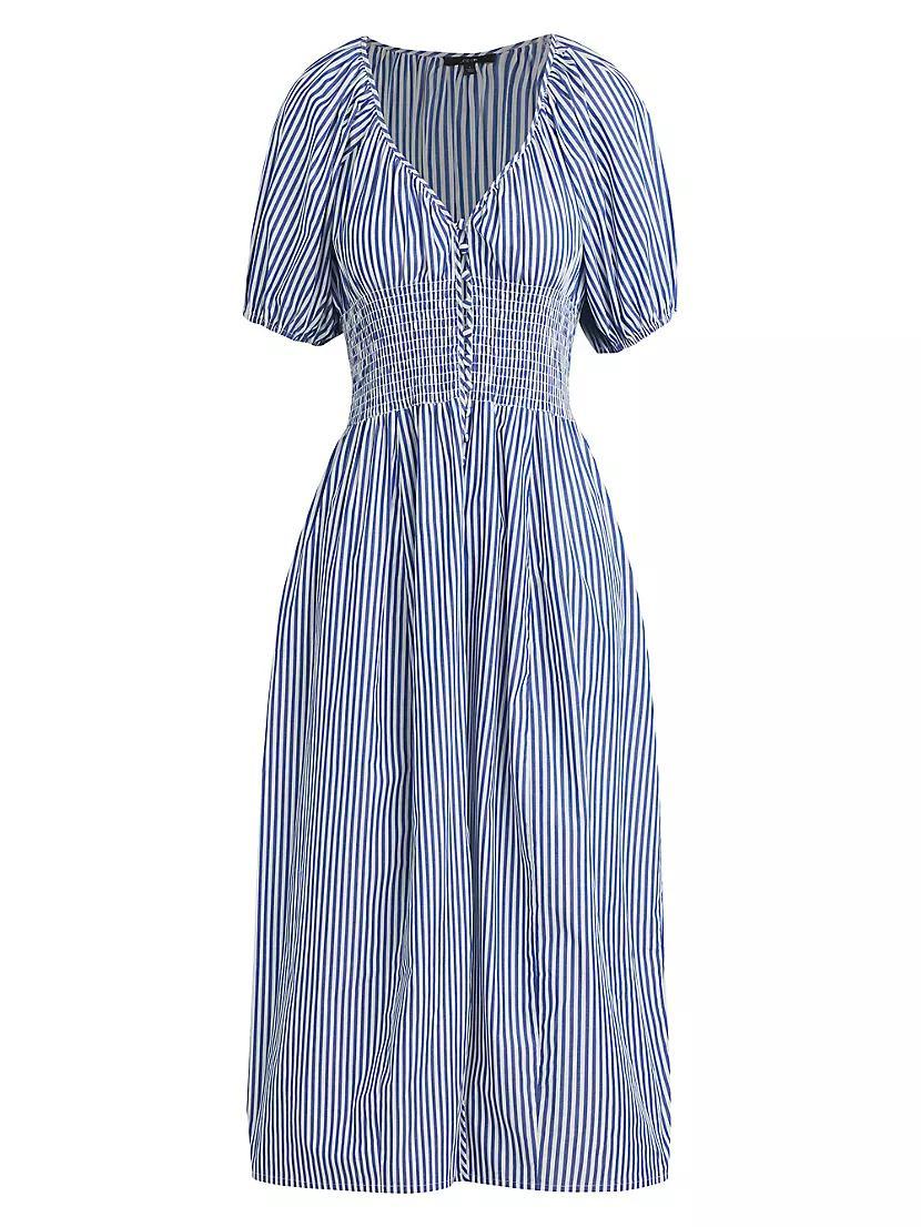 Monet Striped Cotton Midi-Dress Product Image