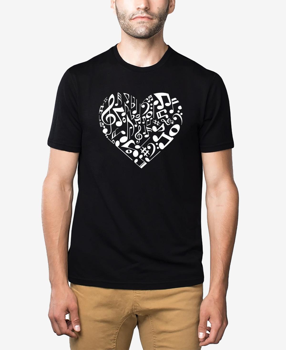 Mens Premium Blend Word Art Heart Notes T-shirt Product Image