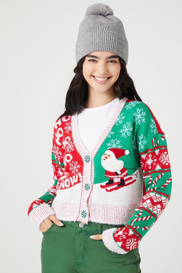 Skiing Santa Cardigan Sweater | Forever 21 Product Image