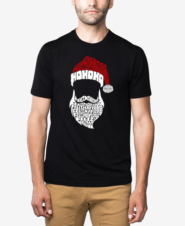 La Pop Art Mens Feliz Navidad Santa Claus Premium Blend Word Art T-Shirt Product Image