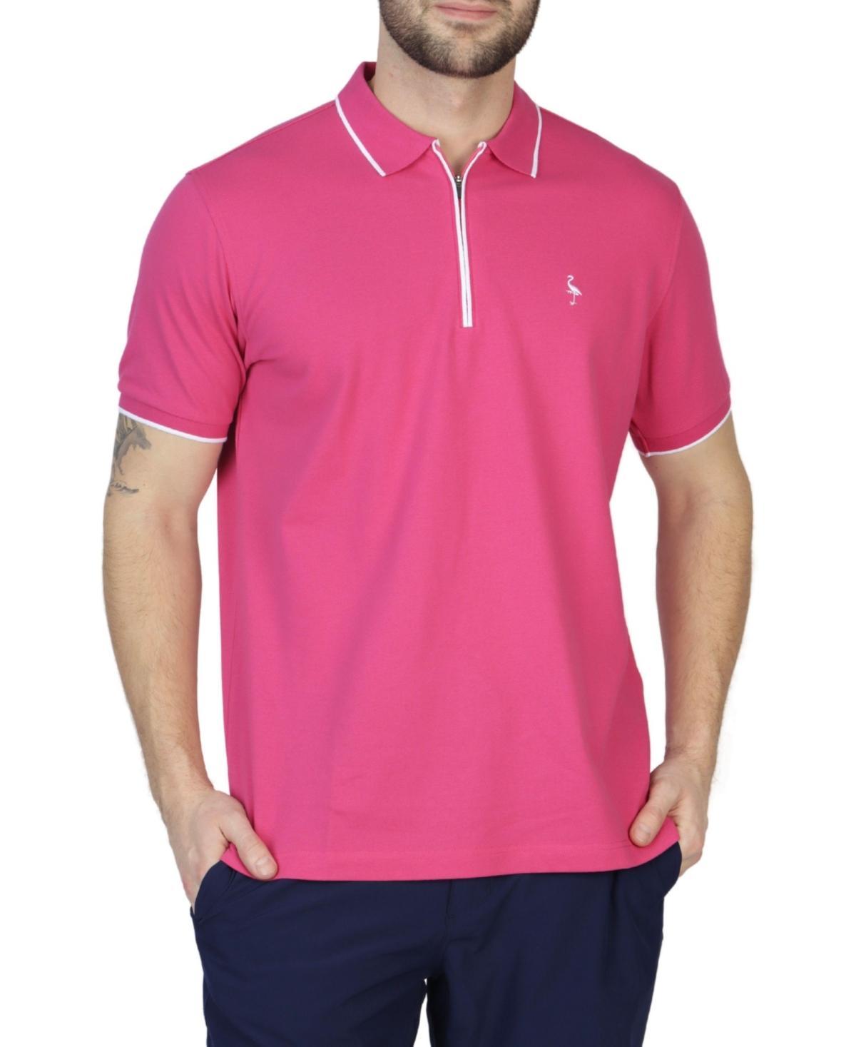 Tailorbyrd Mens Pique Zipper Polo Shirt with Tipping Product Image