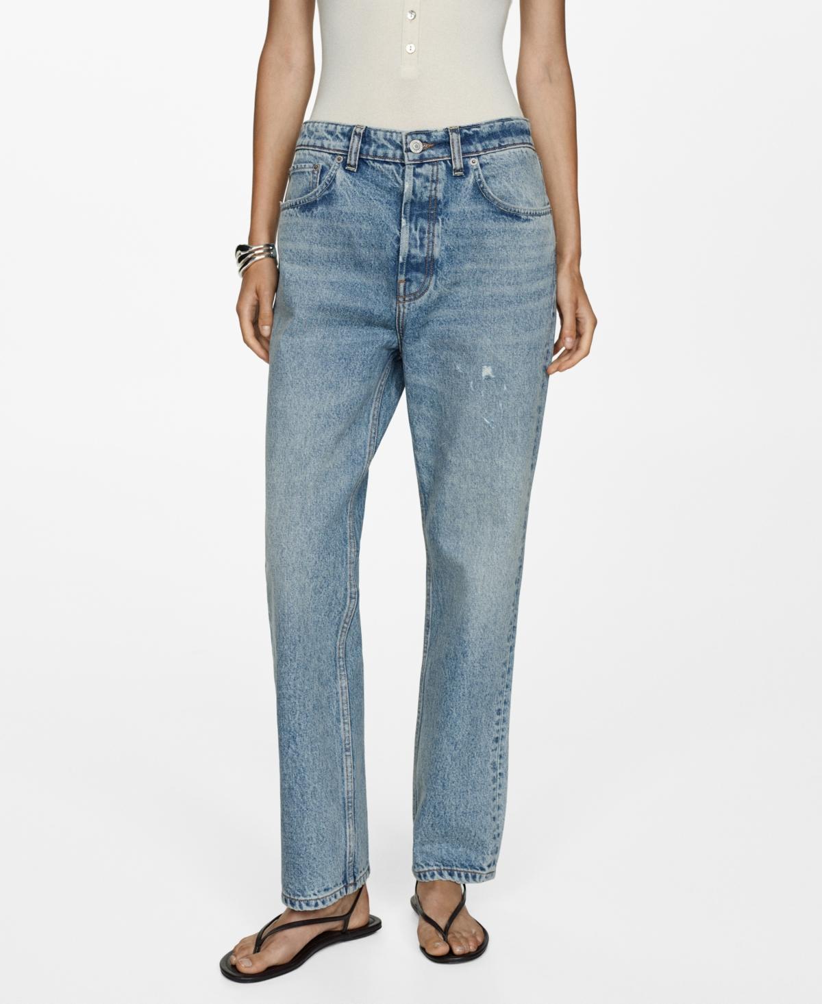 Mango Womens Millie Straight Mid-Rise Jeans product image