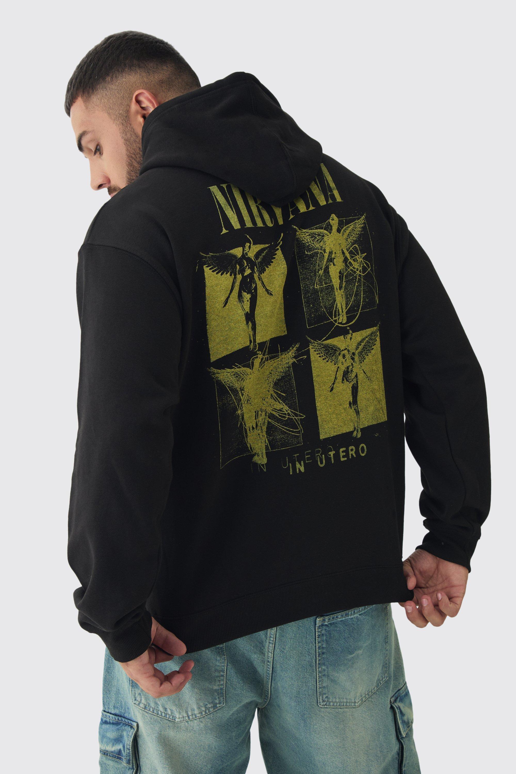 Plus Oversized Nirvana License Print Hoodie | boohooMAN USA Product Image