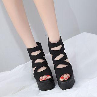 Platform Back Zip Wedge Sandals product image