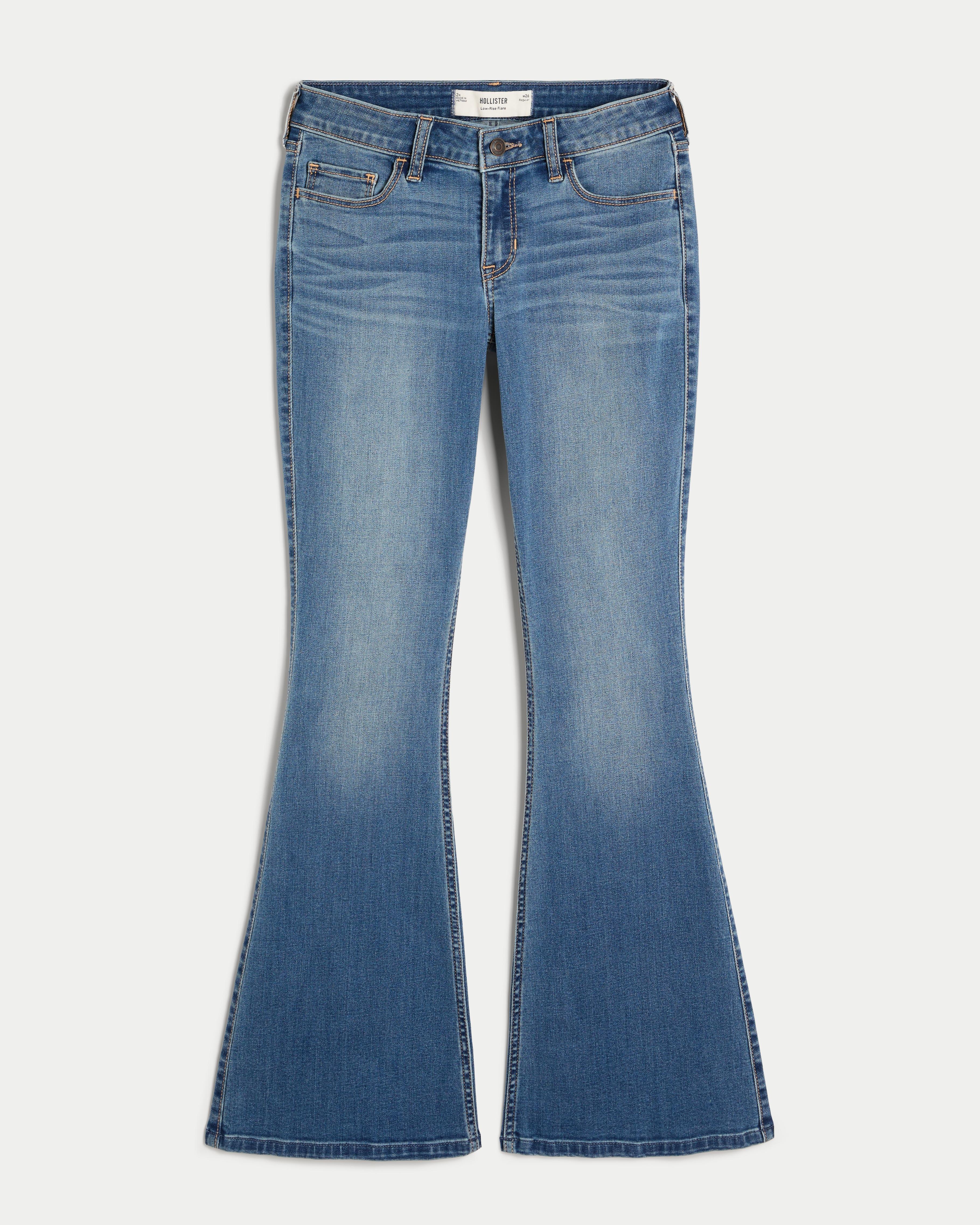 Low-Rise Medium Wash Flare Jeans Product Image