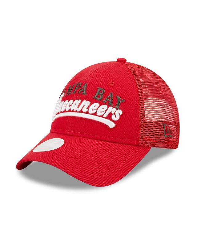 Womens New Era Red Tampa Bay Buccaneers Team Trucker 9FORTY Snapback Hat Product Image