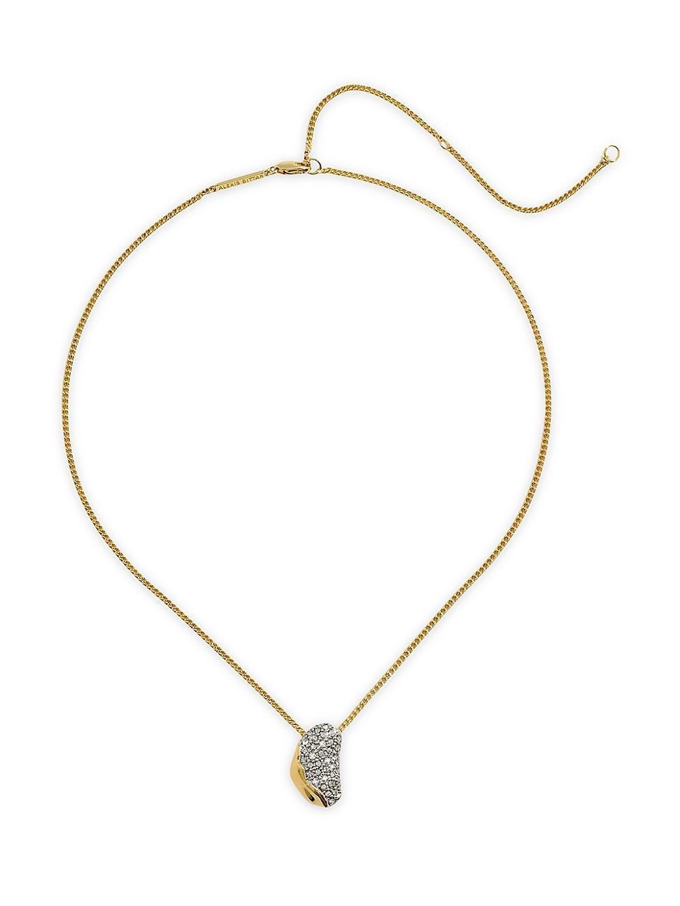 Womens Solanales Small Pebble Crystal & 14K-Gold-Plated Necklace Product Image