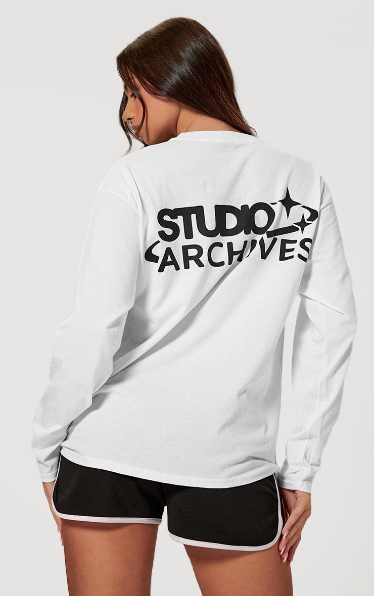 White Studio Archives Oversized Long Sleeve T-shirt Product Image