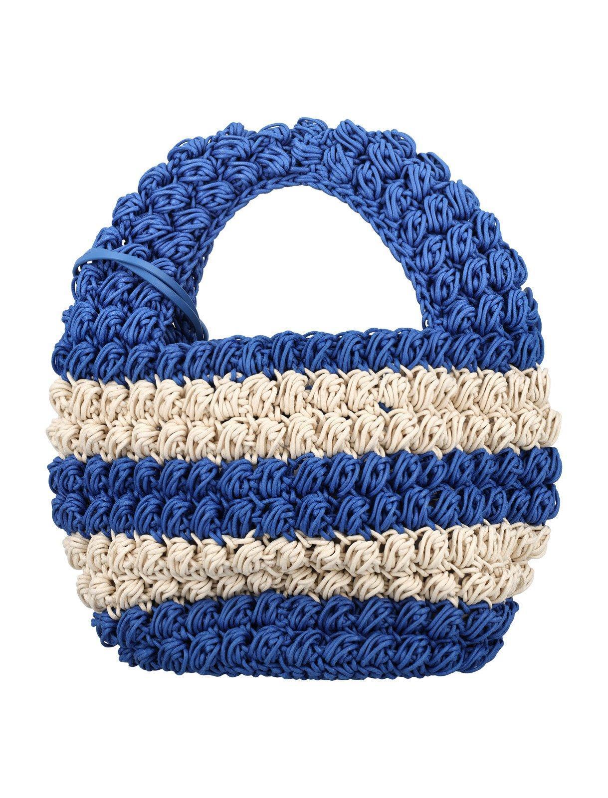 JW ANDERSON Anchor Charm Woven Handbag In Gnawed Blue Product Image